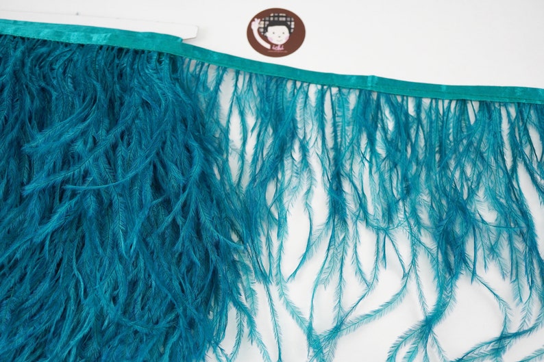 1 Yard Ostrich Trim Teal Fringe Ostrich Feather Ostrich Etsy