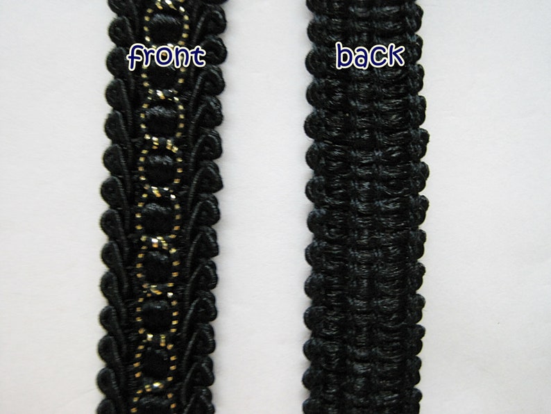 5 Yards 1/2 Black Gimp Braid Trim Gimp Braid Braided Etsy