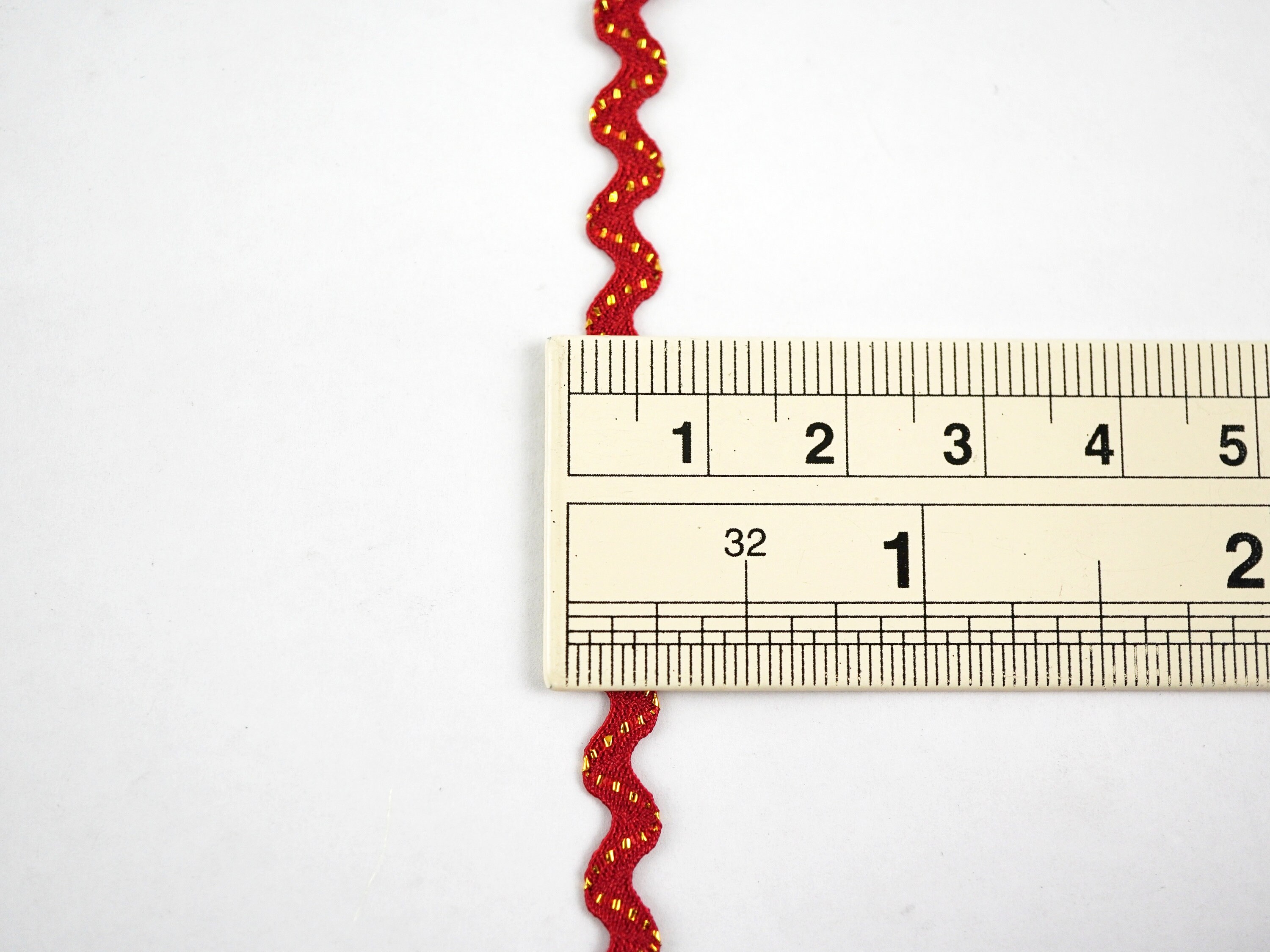 5 Yards Red Tiny Rick Rack With Gold Metallic, Tiny Rick Rack, Mini ...