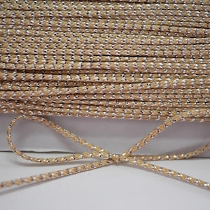 5 yards 2.5 mm Harvest Gold-Silver Metallic Round Cord, Soutache Braid, Braided cord, soutache cord, wholesale cord, gold cord, round cord