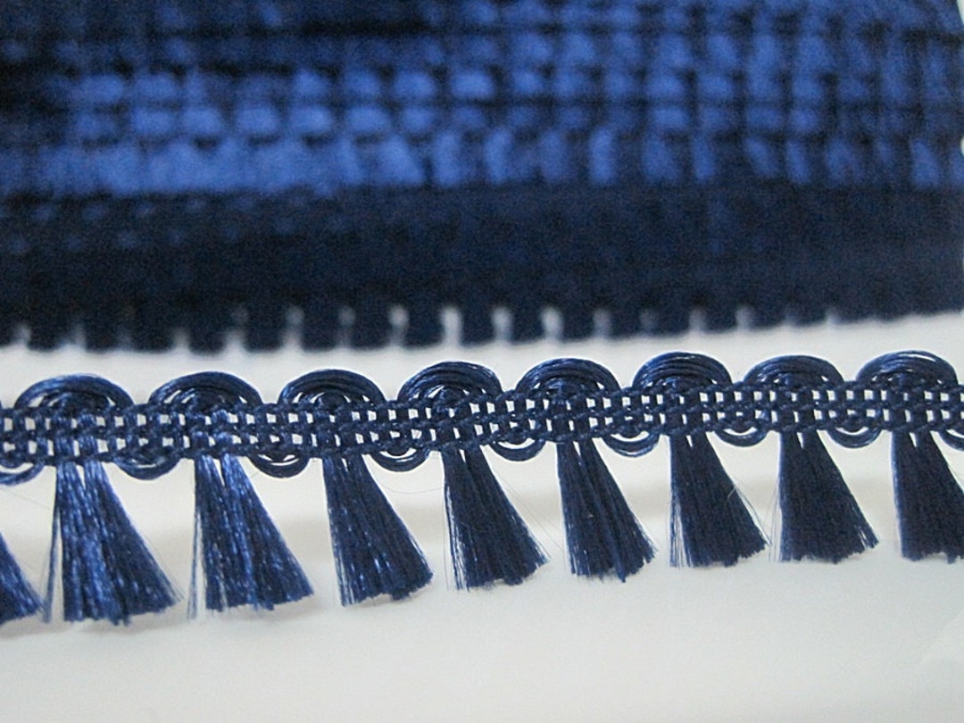 5 Yards Navy Blue Mini Tassel Trim, Blue Trim, Wholesale Trim, Trim Lot, Tassel, Blue Tassel