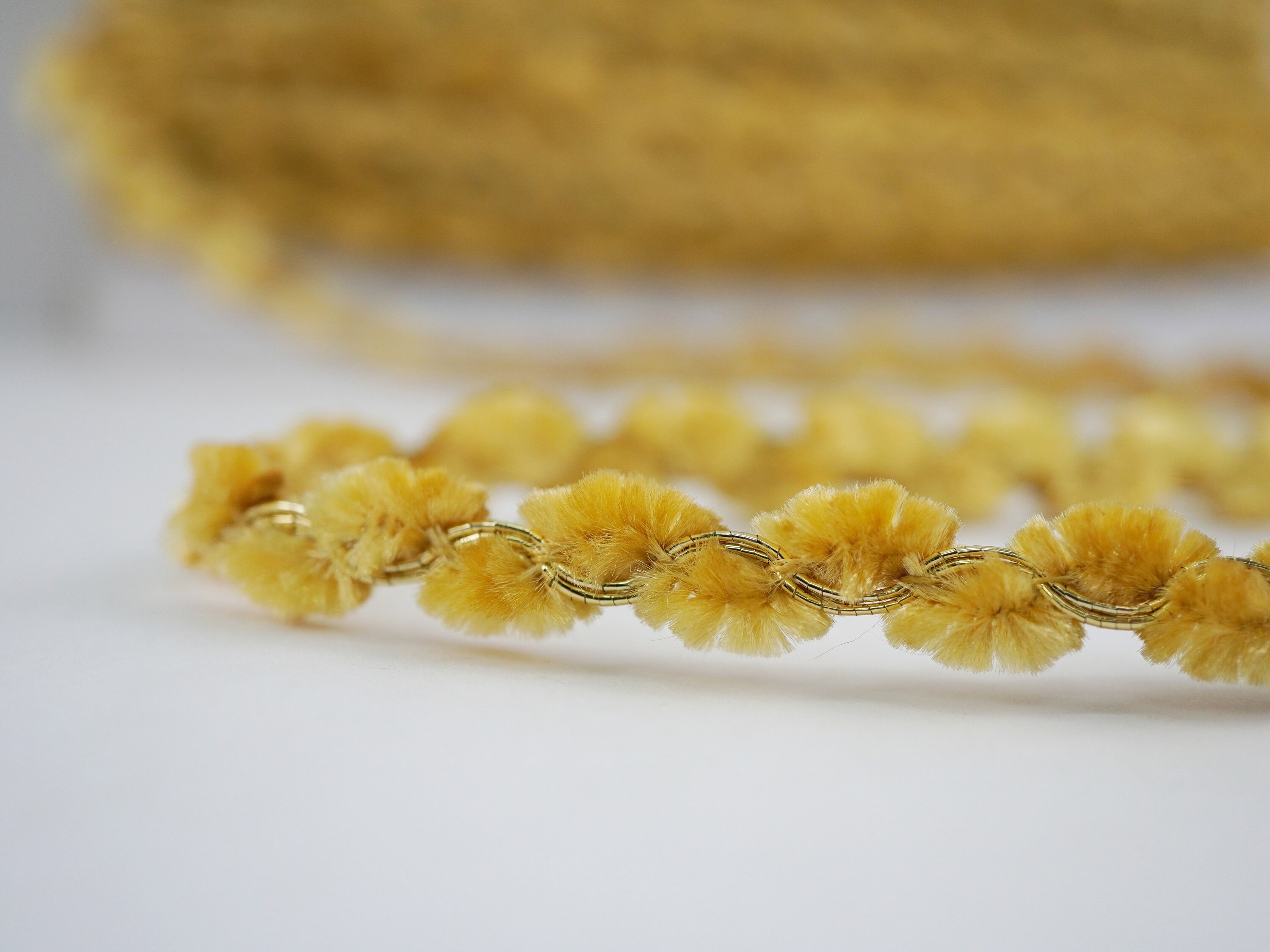 3ft Long x 1/4in Wide Gold Fabric Trim