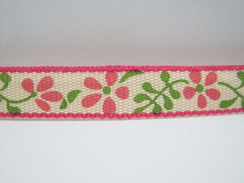 5 yards 3/8 Shocking Pink Flower Ribbon Print Ribbon Etsy