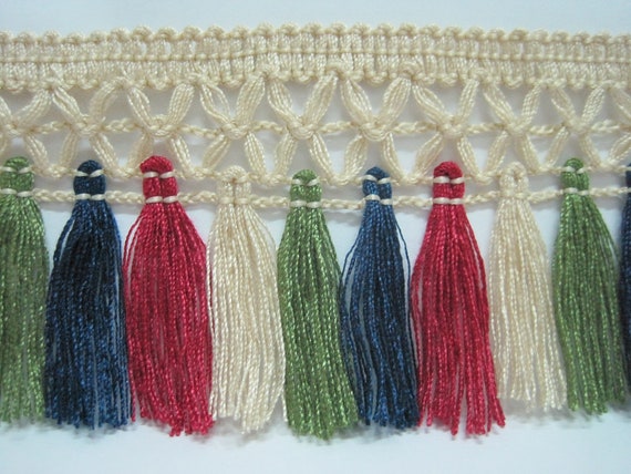 Ajuste rojo 12/" CHAINETTE flecos por la yarda Rojo