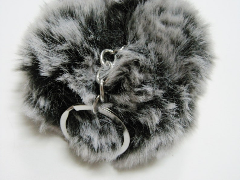 Pomenna Faux Fur Pom Pom Keyring Black main image 1