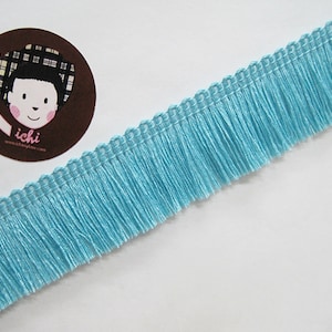 5 yards baby blauwe katoenen kwast trim, blauwe trim, blauwe kwast franje, groothandel trim, trim veel, blauwe kwast trim, blauwe chainette franje, blauw