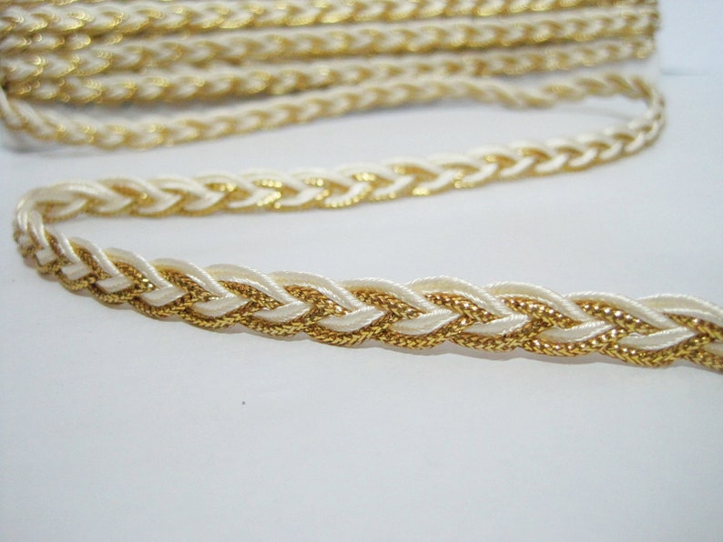 5 yards Cream Gold Metallic Braid Braided cord gold metallic Etsy