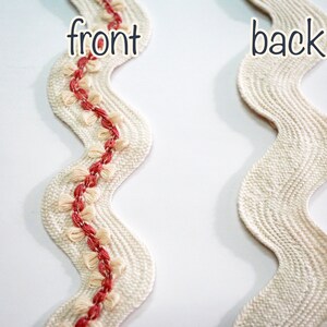 5 Yards Ivory Jumbo Rick Rack Trim With Rose Pink Flower, Ivory Rick ...