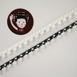 5 yards of White Crochet pom pom trim, mini pom pom trim, crochet pom pom, crochet pom pom fringe, white pom pom trim, white pom pom fringe