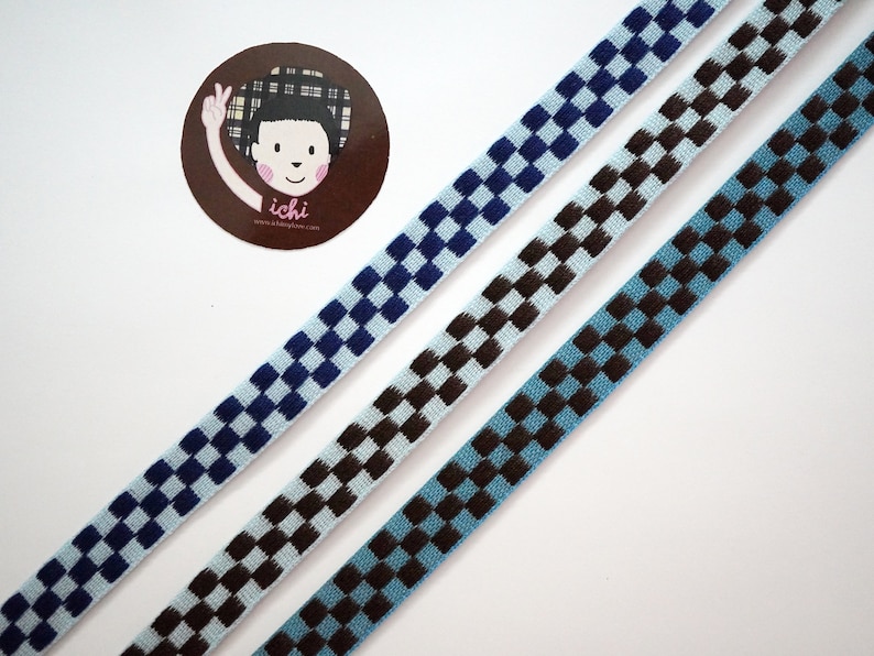 5 Yards Blue Checkered Ribbon, Chequered Ribbon, Check Ribbon, Gingham ...