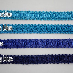 5 Yards 5/16" Blue Braid Trim, Blue Gimp Braid, Gimp Braid, Braided Gimp Trim, Scroll Braid Trim, Chinese Braided Trim, blue ribbon trim