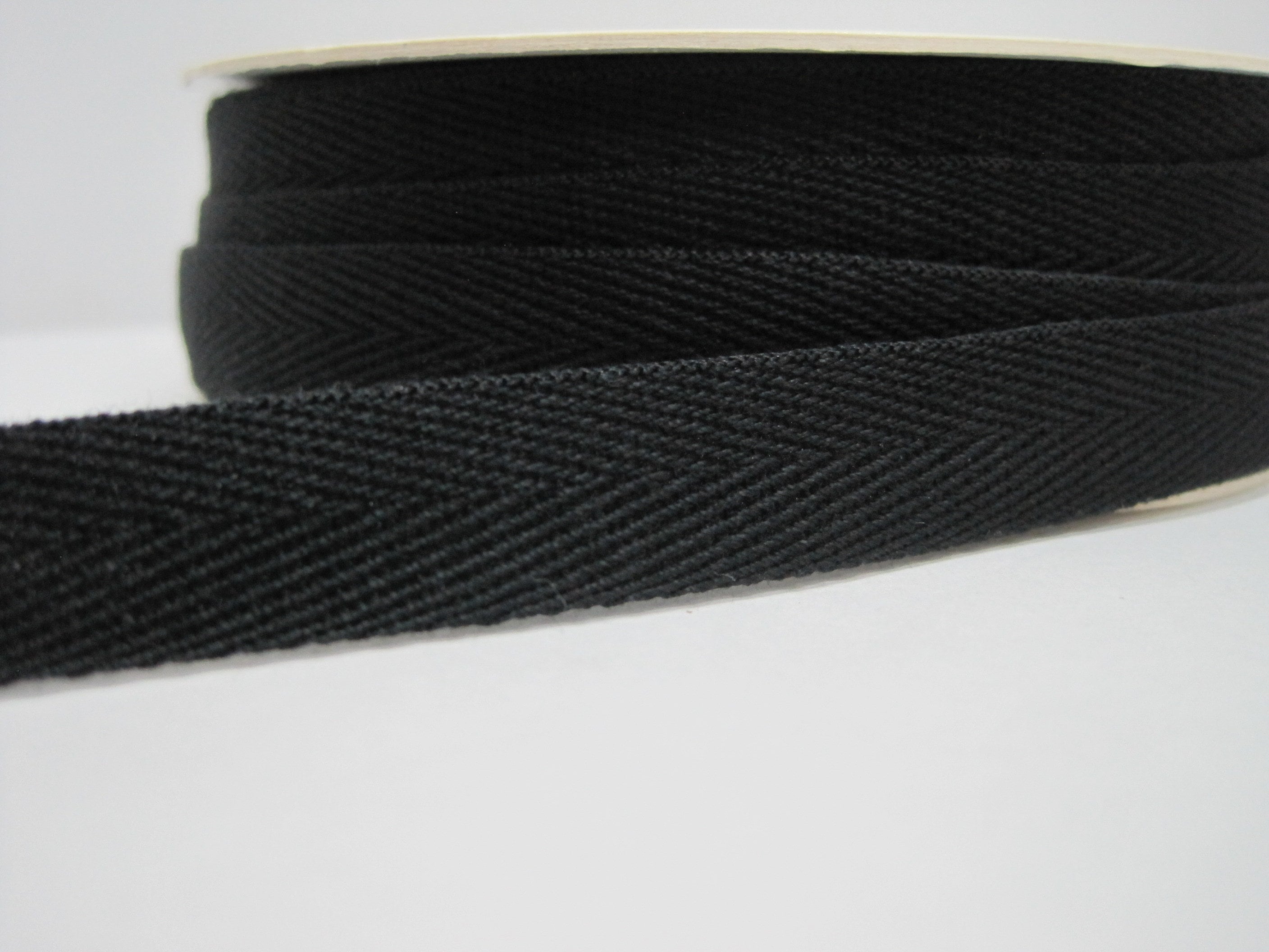 5 yards 1/2 Black Herringbone Tape Black Twill Tape Etsy