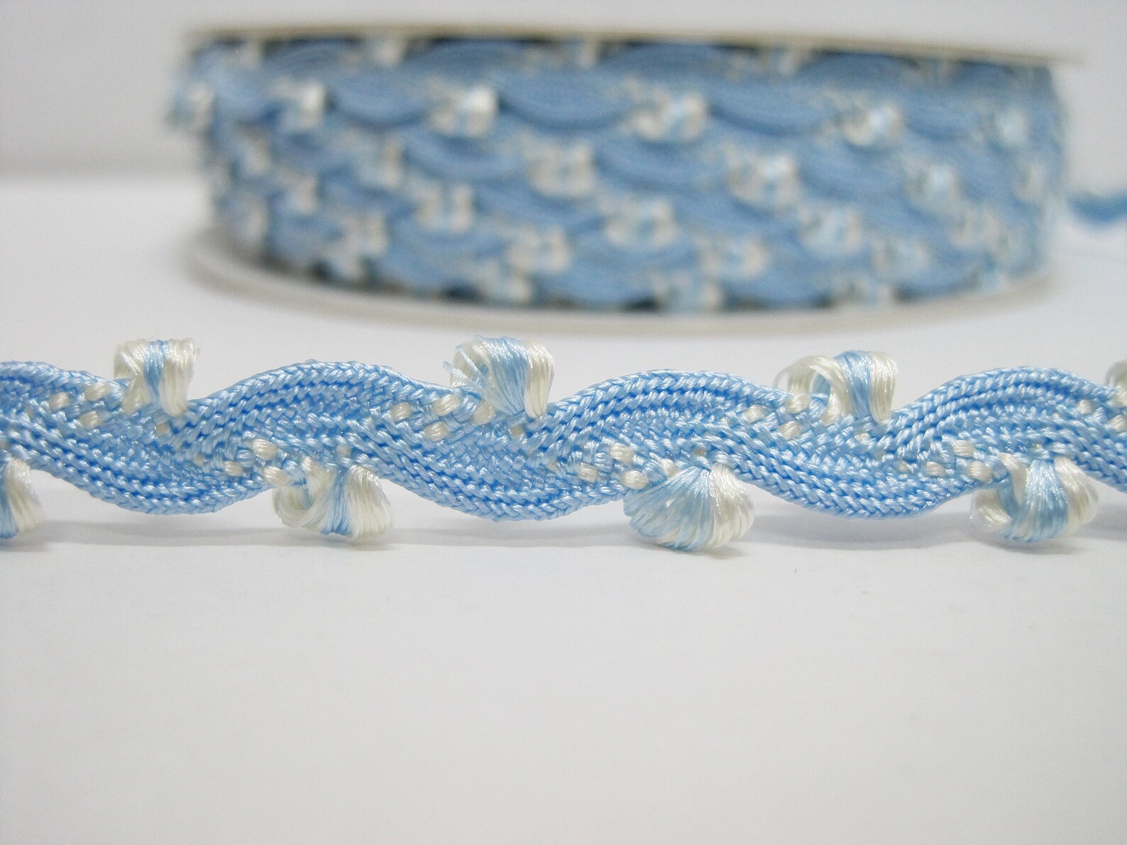 Blue Ric Rak Trim 5 Yd Light Blue Rick Rack Trim, Picot Rick Rack, Picot Trim, Pastel ...
