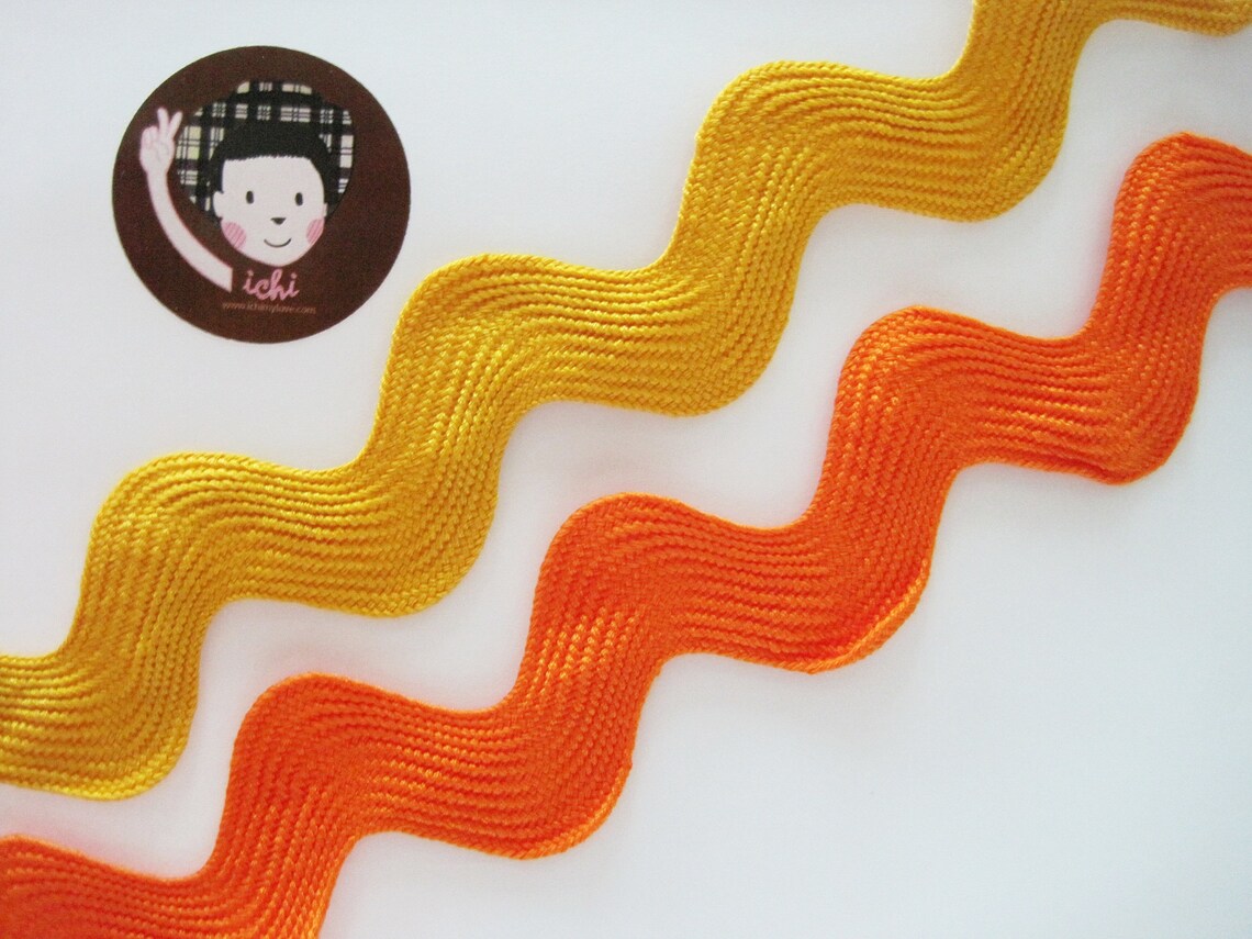 Orange Rick Rack 5 Yards Orange Jumbo Rick Rack Trim, Orange Rick Rack, Jumbo Ric Rac ...