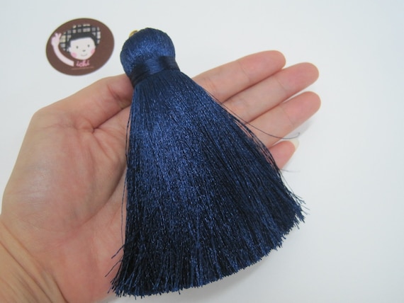 Pompons Décoratifs 30cm - Glands Colorés Vifs Pour Couture, Rideaux Et Bricolage, Bleu Profond