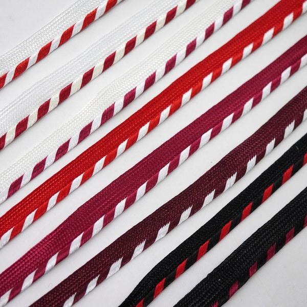 5 Yards Red Lip Cord Paspel, Randpaspel, Zierkante, Lippenkordelkante, Polsterkante, weiße Randpaspel, rote Lippenkordel, bordeauxrot