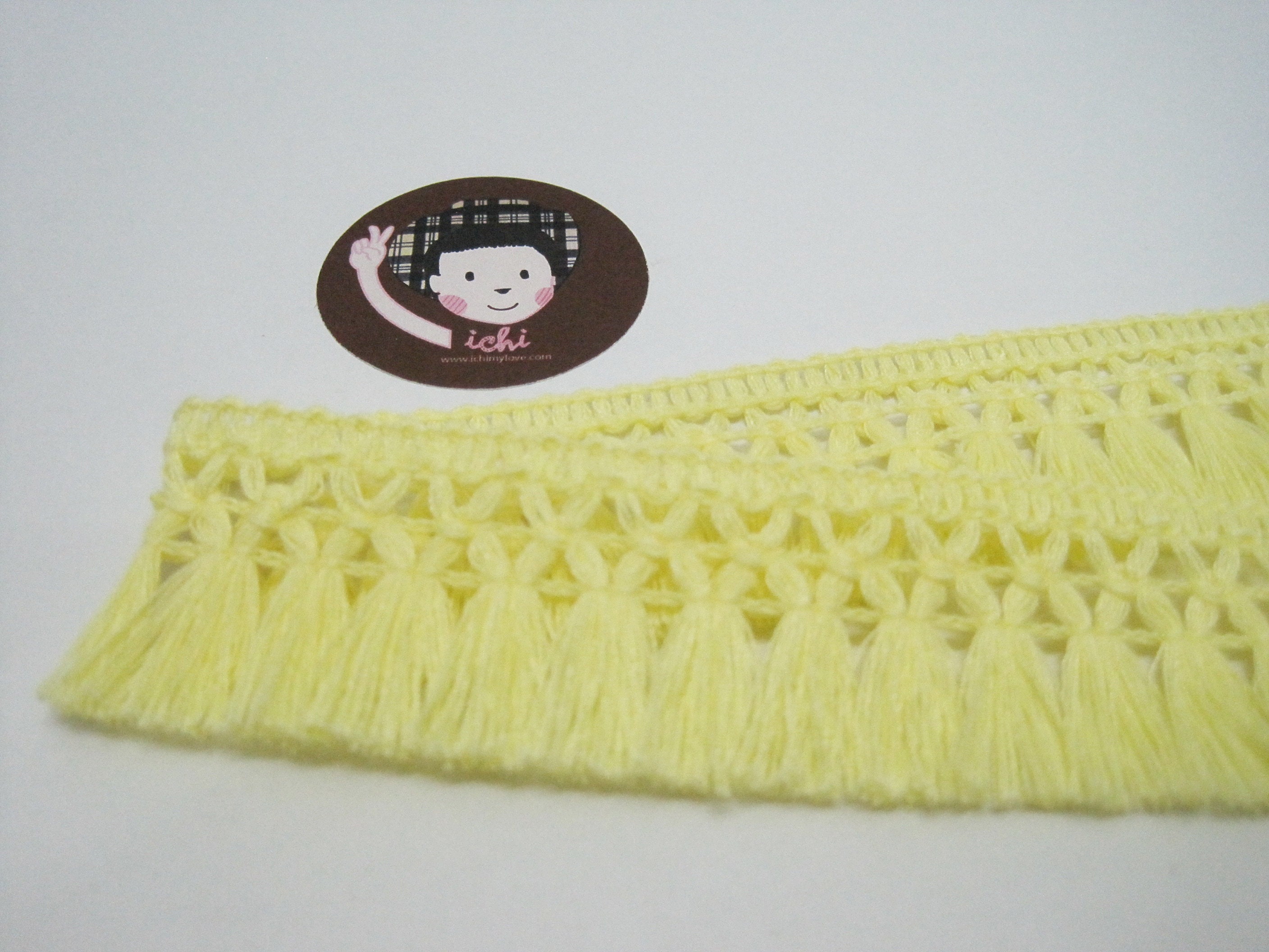 5 Yd 11/4 Light Yellow Cotton Tassel Trim Yellow Trim Etsy