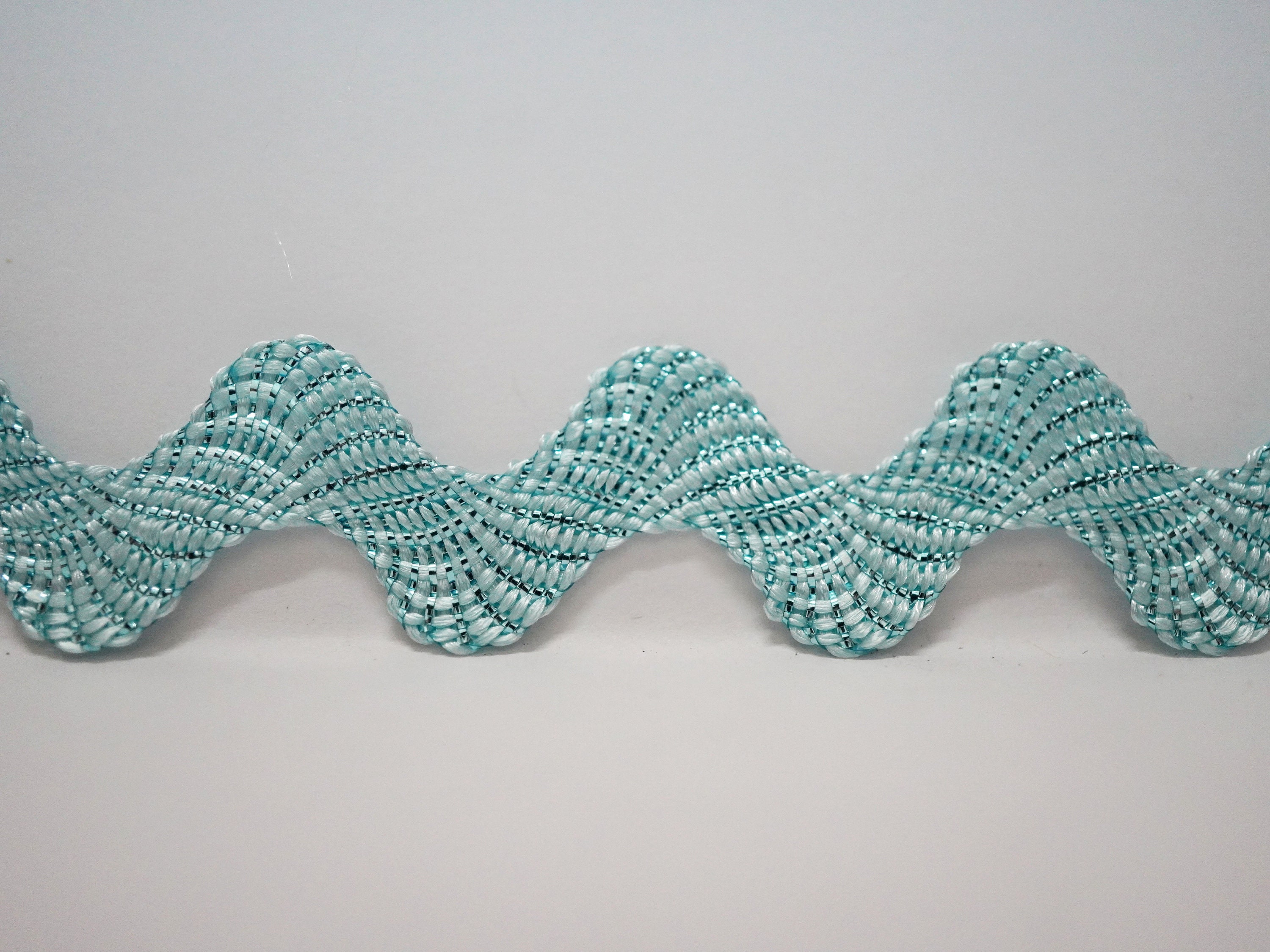 5 Yards Blue Metallic Rick Rack, Turquoise Metallic Rick Rack, Sparkly ...