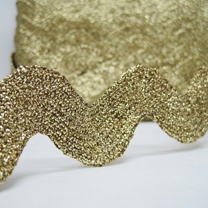 5 Yards Light Gold Jumbo Metallic Rick Rack Trim, Metallic Rick Rack ...