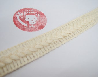 5 yards 100% Cotton Braided Trim, Cotton Trims, Unbleached Cotton Trim, Cotton braided, natural trim, ivory braided trim, flat braided