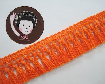 5 Yards 1-1/4" Orange-Red Tassel Trim