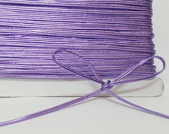 5 jardas 3 mm trançado de sutache metálico lavanda, cordão trançado, cordão de sutache, trançado de sutache, cordão para fazer joias, trançado de sutache metálico