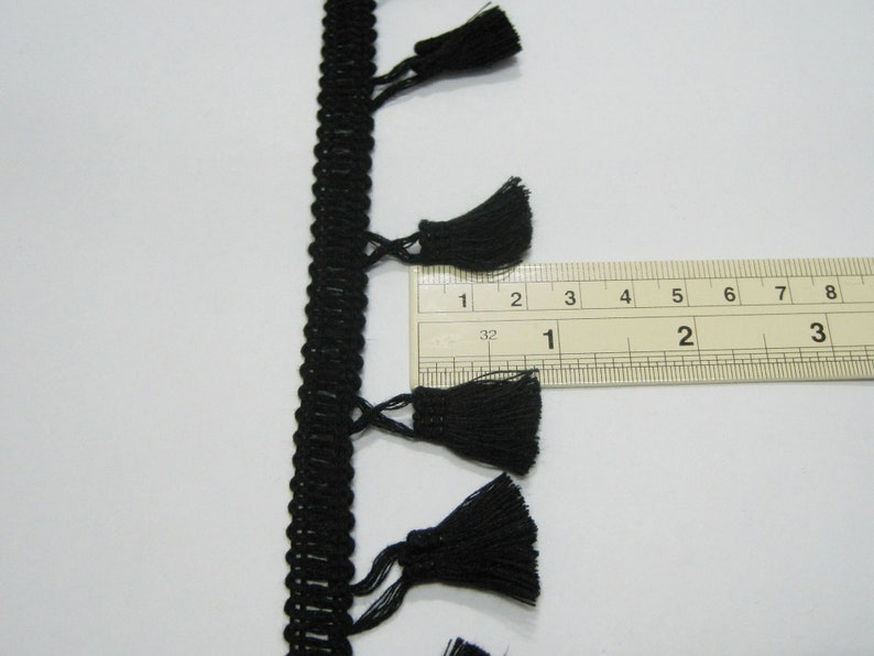 5 yards 4 cm Tassel Fringe Black tassel trim black tassel Etsy