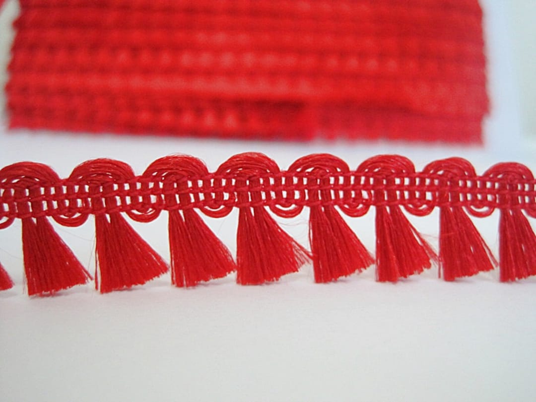 5 Yards Red Mini Tassel Trim Shiny Tassel Trim Wholesale Etsy