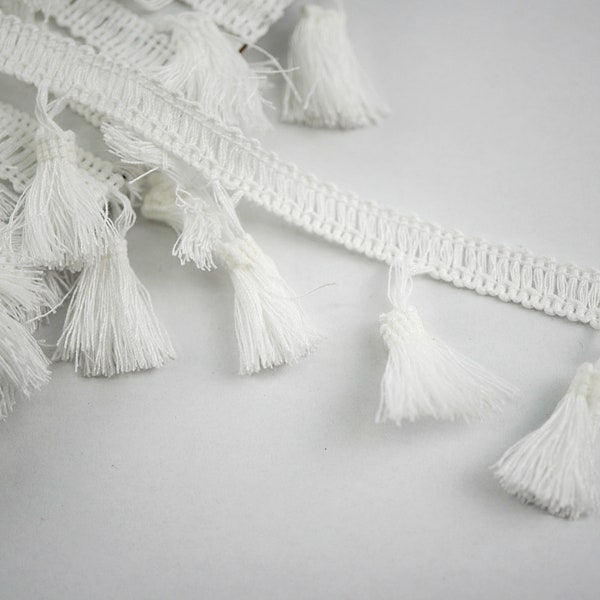 White Tassel Trim Etsy