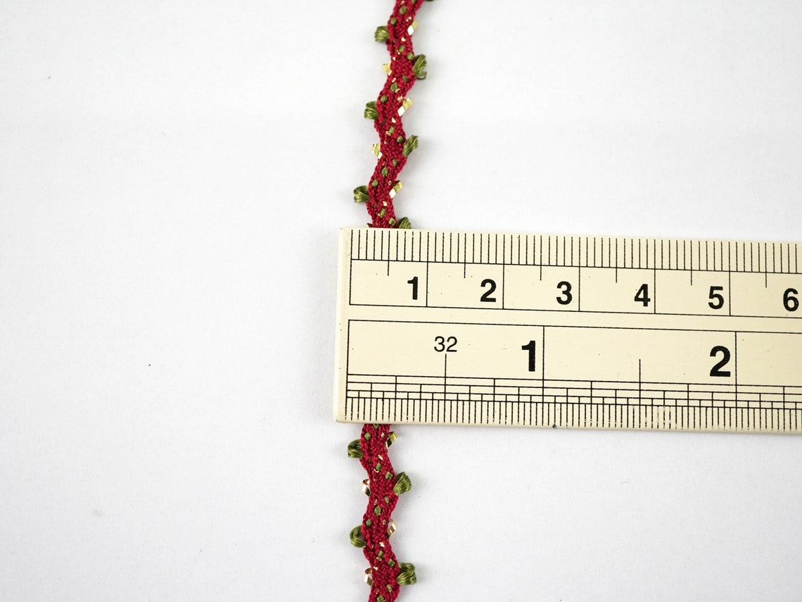 5 Yards Christmas Picot Rick Rack With Gold Metallic, Tiny Rick Rack ...