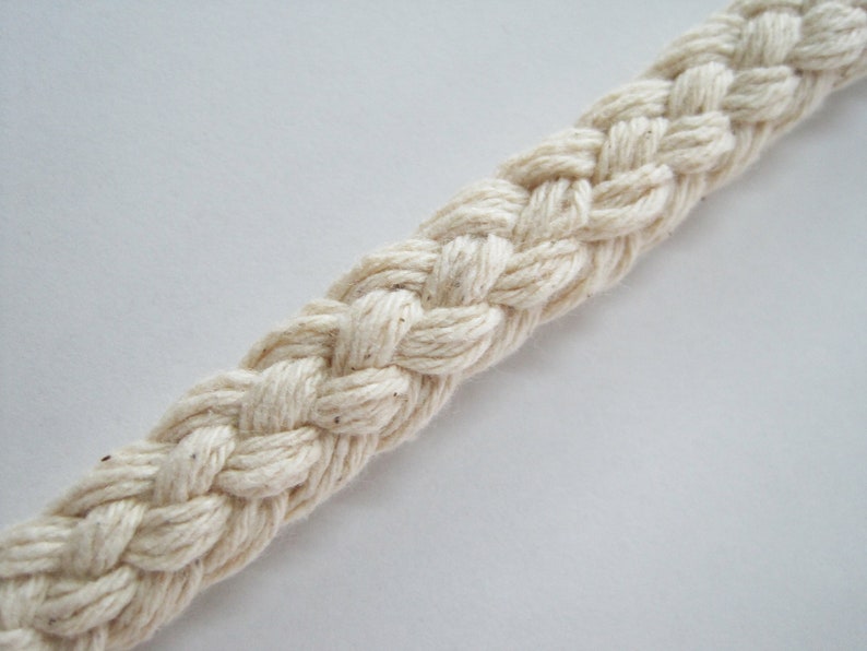 5 Yards 100 Cotton Braided Trim Cotton Trims Unbleached Etsy