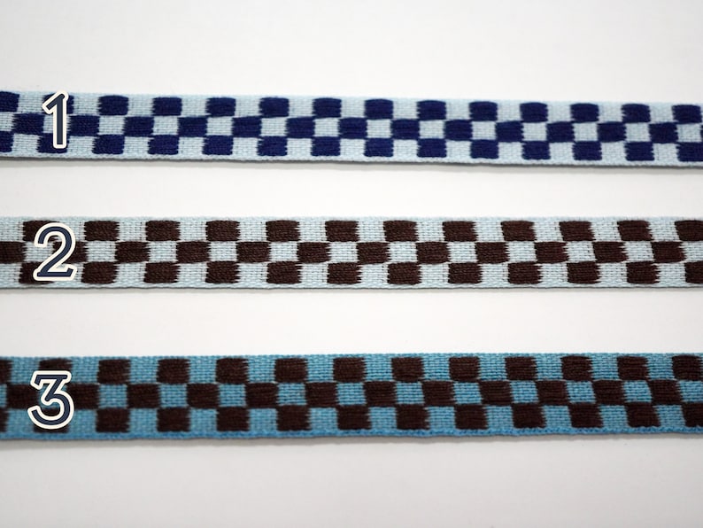 5 Yards Blue Checkered Ribbon, Chequered Ribbon, Check Ribbon, Gingham ...