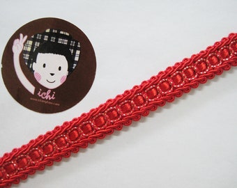 5 jardów 1/2" czerwonej taśmy plecionej