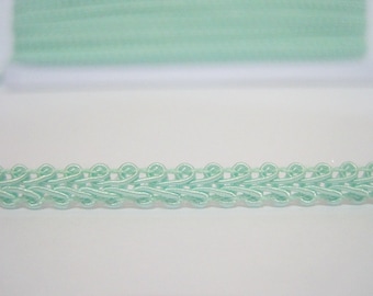 5 Yards 3/16" Mint Gimp Braided Trim, Gimp Braid, Braided Cord, Braided Gimp Trim, Scroll Braid Trim, Mint braided trim, mint trim, mint