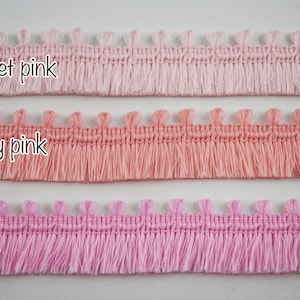 5 yards roze matte kwast trim, roze kwast franje, matte kwast trim, groothandel trim, roze kwast trim, roze mini kwast franje, zacht roze