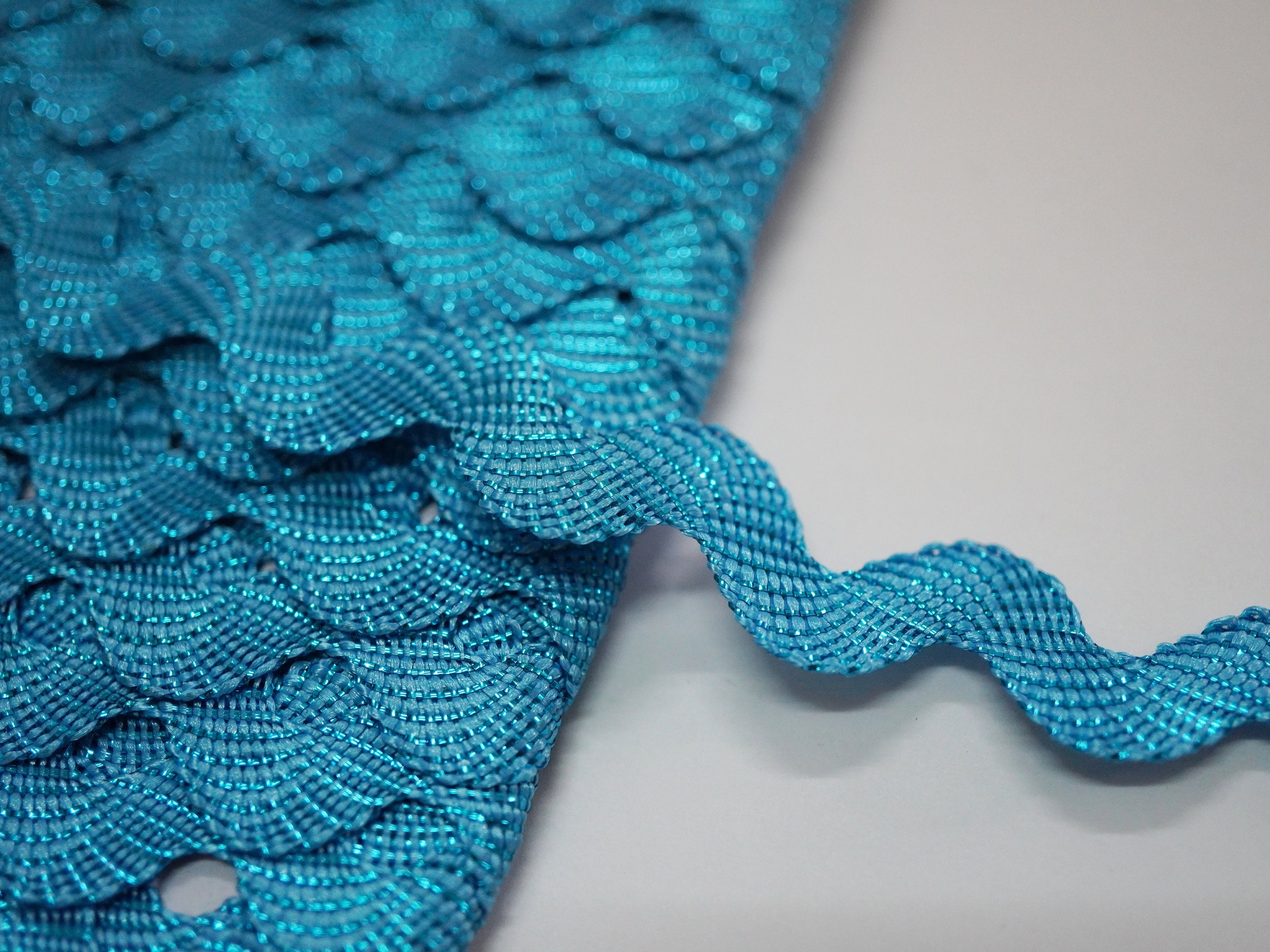 5 Yards Blue Metallic Rick Rack, Turquoise Metallic Rick Rack, Sparkly ...