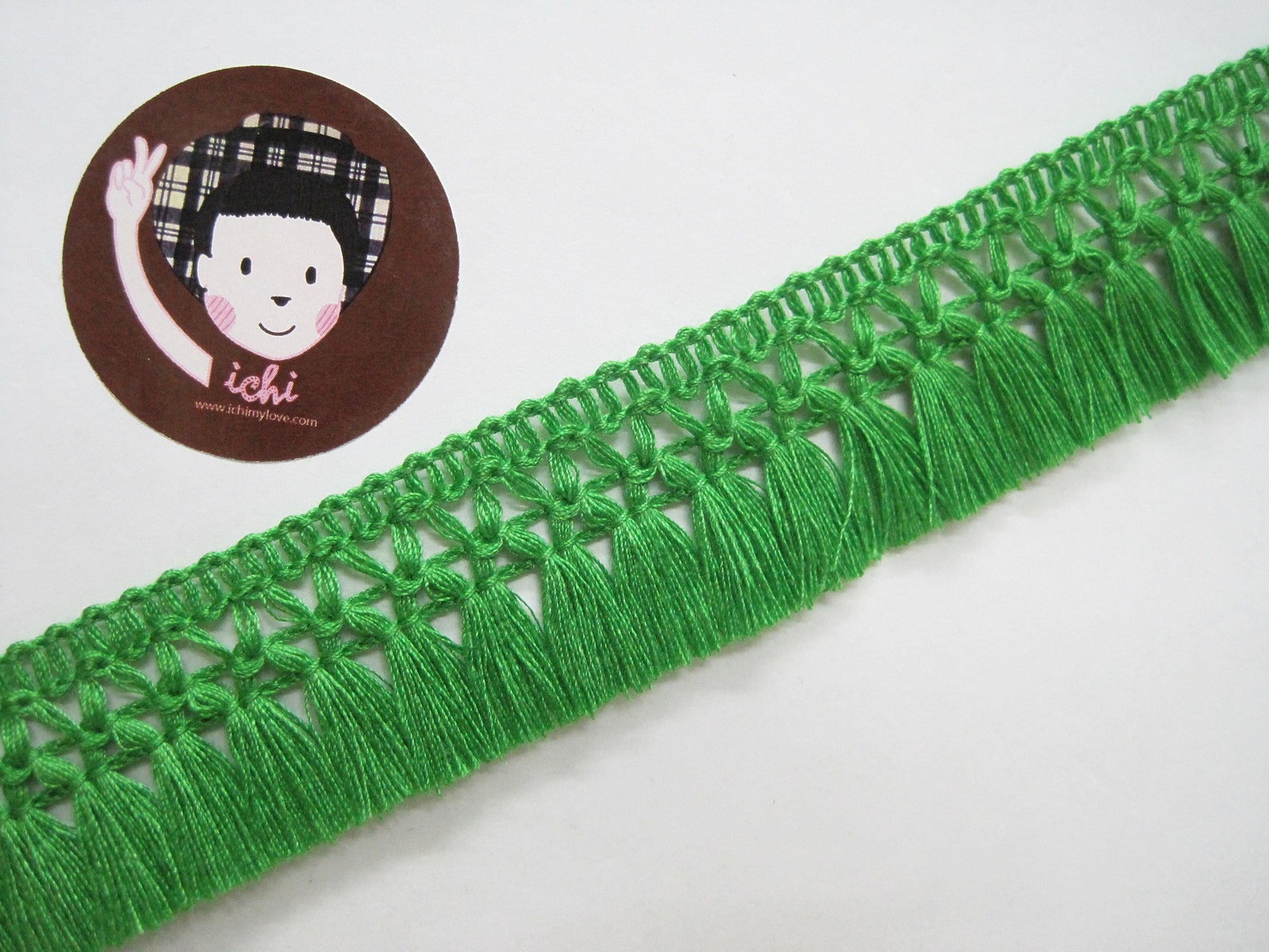 5 Yd 11/4 Green Cotton Tassel Trim Green Trim Green Etsy