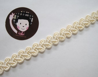 5 Yards 1/2" Cream Braid Trim, Ivory Braid trim, Gimp Braid, Braided Gimp Trim, Scroll Braid Trim, Chinese Braided Trim, cream trim