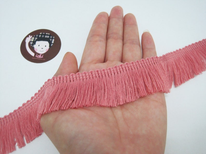 5 Yards Rose Pink Cotton Tassel Trim Pink Trim Pink Tassel Etsy