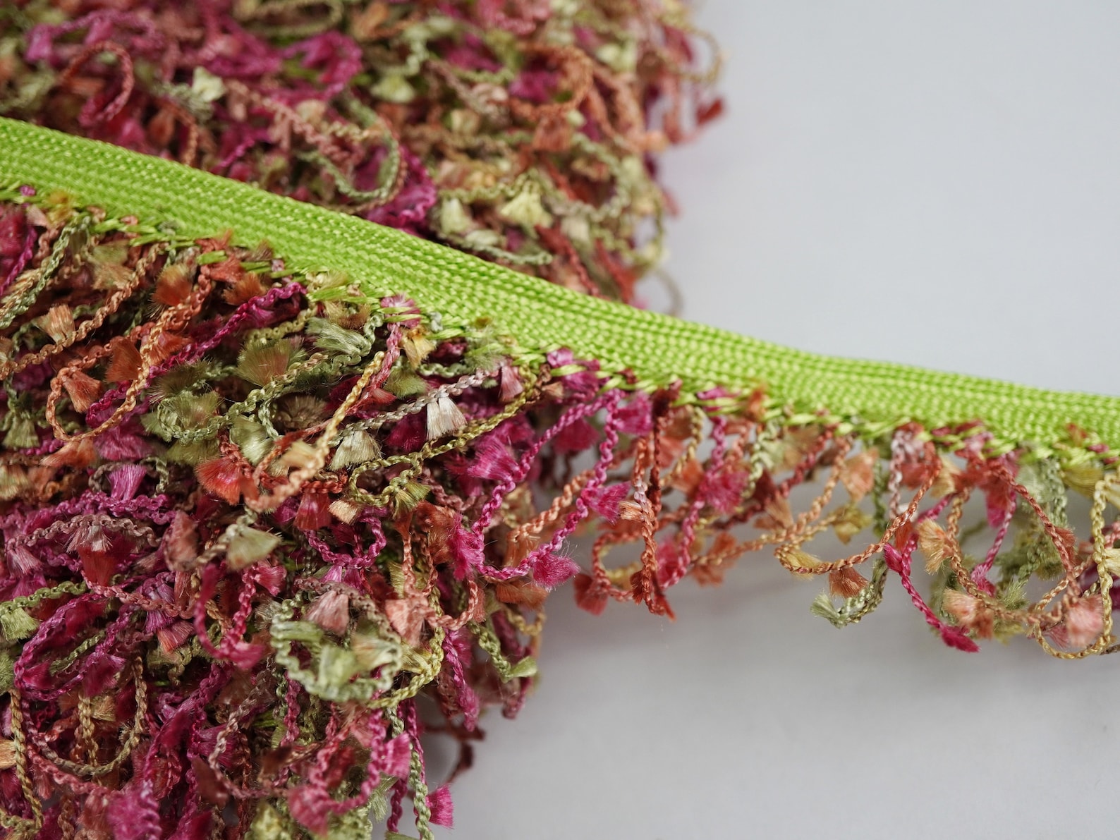 5 Yards Lime Green Multicolored Loop Trim, Multicolored Tassel Trim ...