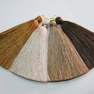 10 pcs Brown Long tassel w/ Jump Ring, Wholesale Tassels, silk tassel, long silk tassel, tassel supplies, brown tassel, decorative tassel