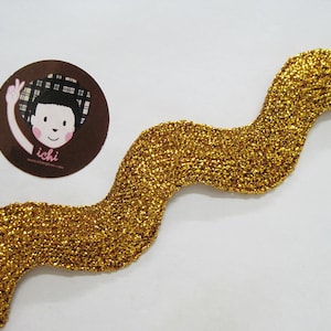 5 Yards Dark Gold Jumbo Metallic Rick Rack Trim, Metallic rick rack, Metallic trim, Rick Rack Trim, gold rick rack, gold metallic trim, gold