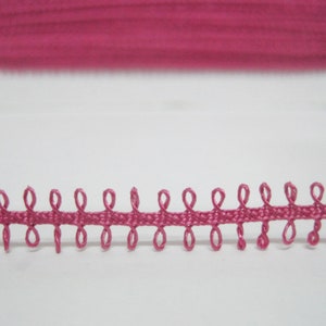 5 yards Hot Pink Picot Trim, picot edge trim, picot edge ribbon, picot lace trim, tiny picot trim, soutache braid, pink picot trim,pink trim