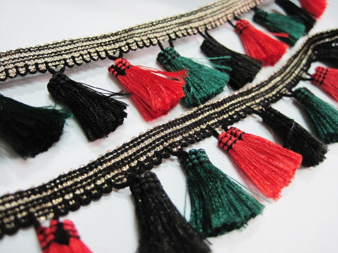 1 Yard Christmas Tassel Fringe Tassel Trim French Tassel Etsy