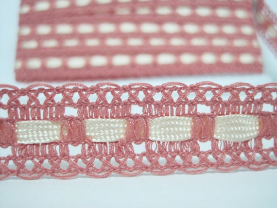 5 Yards Rose Pink Lace Trim With Vanilla Ribbon Insert, Lace Trim, Lace  Ribbon Insert, Wide Lace, Delicate Lace, Cream Ribbon, Pink Lace -   Canada