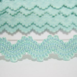 5 jardas Mint Elastic Rick Rack Trim, guarnição elástica, Ric Rac Trim, Rick Rack Lot, Rick Rack, guarnição elástica, guarnição de hortelã, rack de rick de hortelã, hortelã