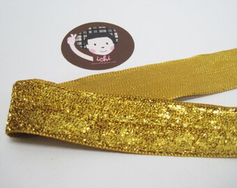5 Yards 1" Dark Gold Glitter Ribbon