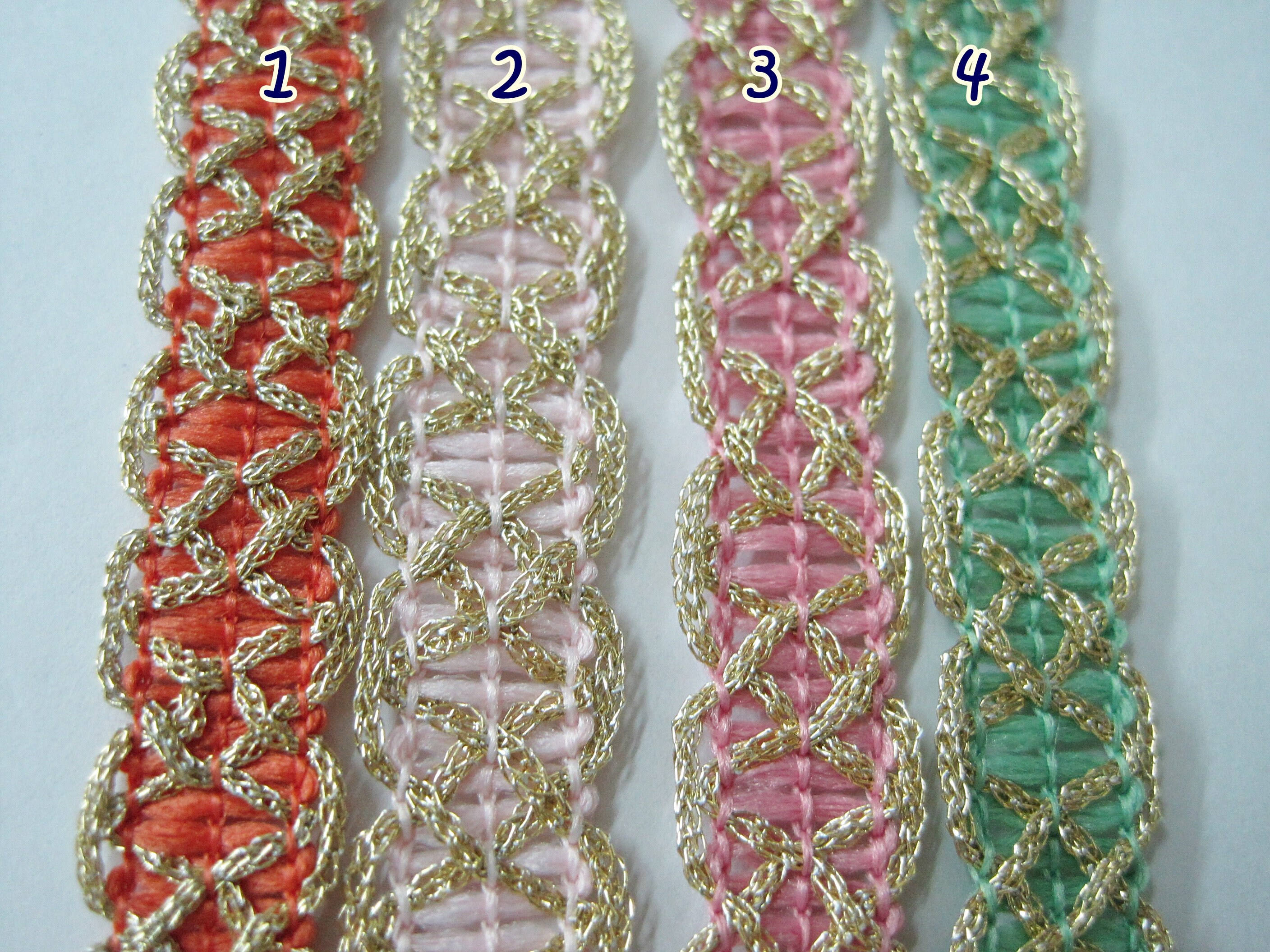 Braid Trim with Gold Metallic braided trim picot braid pink | Etsy