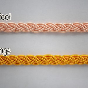 5 Yards 1/4&quot; Orange Braided Cord, Orange Cord, Flat Braided Cord, Flat Cord, Braided headband, braided bracelet, plait cord, orange rope