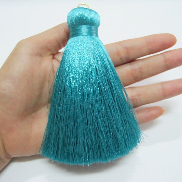 1 pc Big Tassel, Aqua Green Tassel, Wholesale Tassels, jumbo silk tassel, big tassel, tassel supplies, teal big tassel, silk tassel